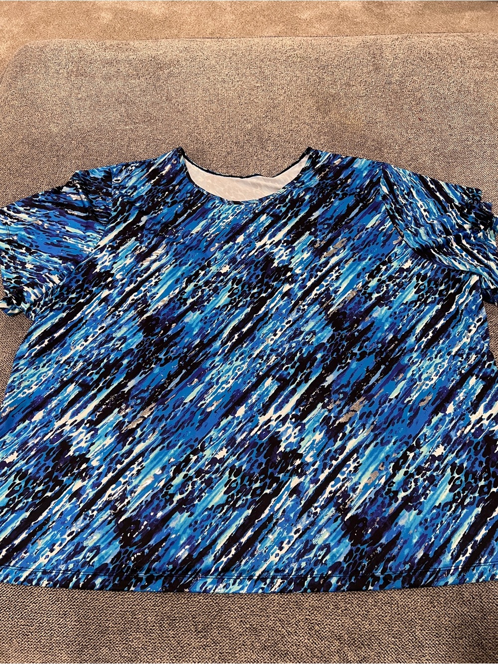 Women’s Blue Patterned Swim Top